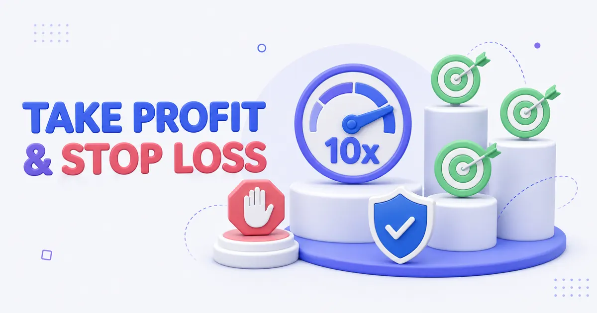 Take profit and stop loss guide for a 10x leveraged USDT position