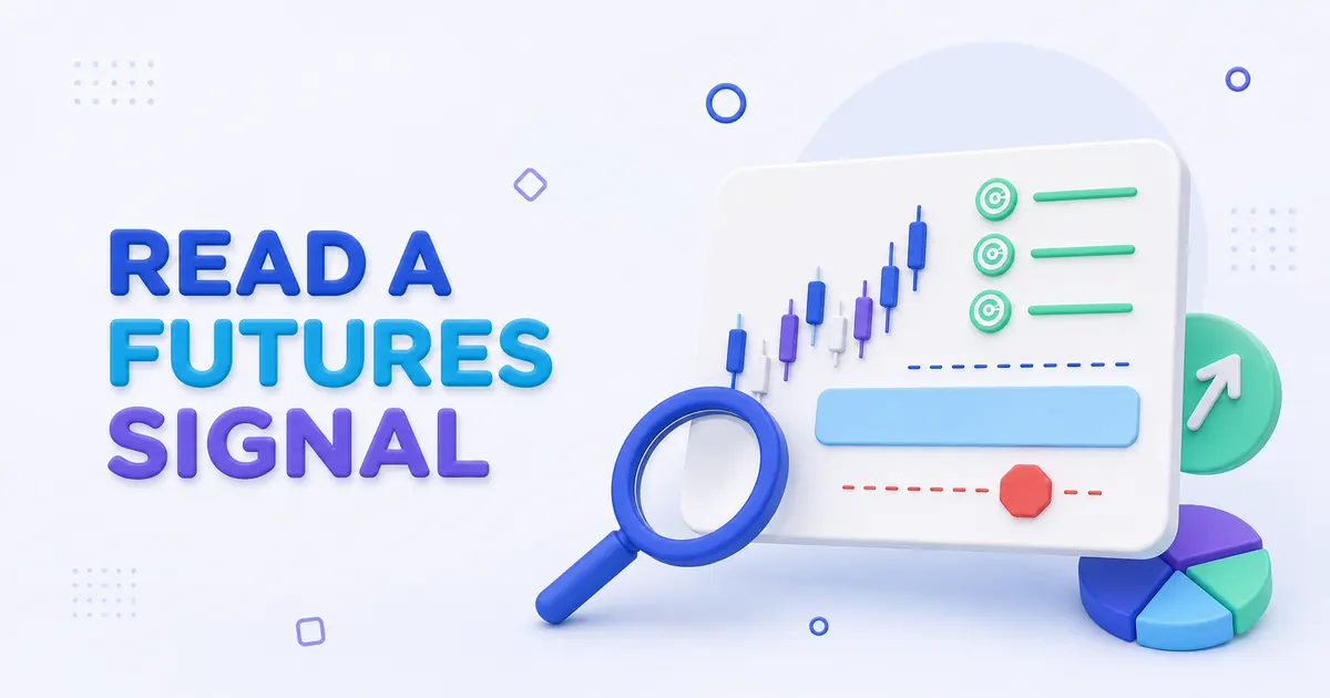 Crypto futures signal guide showing entry, stop loss and take profit fields